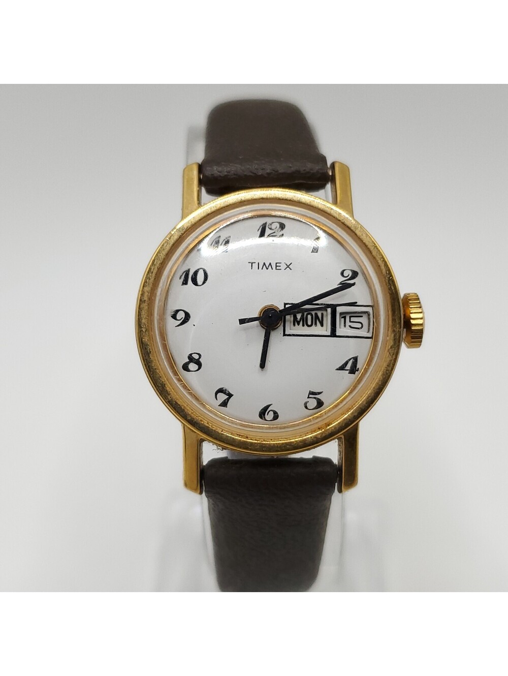 Timex Mechanical White Day/Date Dial Womens Watch 24mm Running